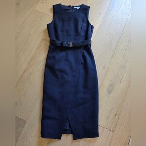 Antonio Melani Belted Navy Dress